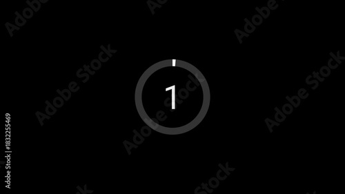 five seconds countdown timer animation.from 0 to 5 seconds on transparent background, 5 sec circle countdown timer with alpha channel, 5 second countdown timer animation in 4k