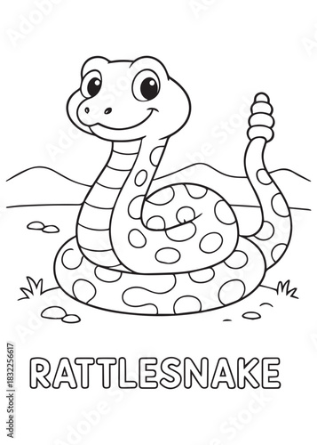 coloring book Rattlesnake – a rattlesnake shaking its tail