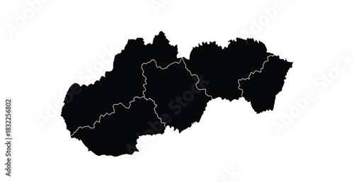 Abstract black ink blot shape on white background for design elements