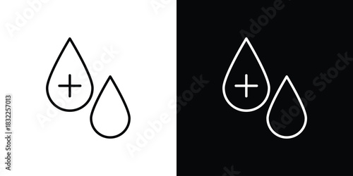 Blood drops icon line drawing clipart symbol. Vector illustration