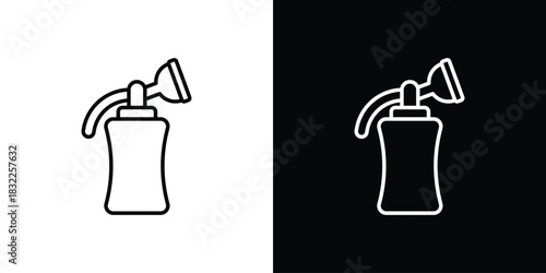 Breast pump icon line drawing clipart symbol. Vector illustration