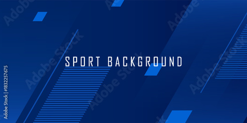 Blue Abstract Geometric Tech Background with Diagonal Lines and Gradient Shapes. Modern Trendy design in Vector Illustration