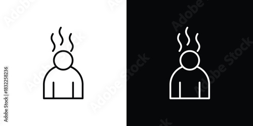 Burnout icon line drawing clipart symbol. Vector illustration