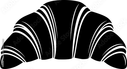 Croissant Pastry Bakery Silhouette Vector Illustration