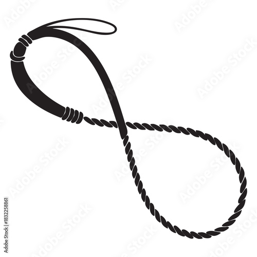Black Silhouette of a Lasso rope cowboy