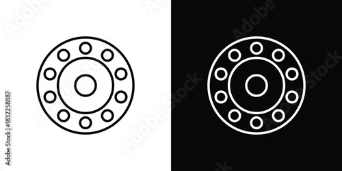 Car bearing icon line drawing clipart symbol. Vector illustration