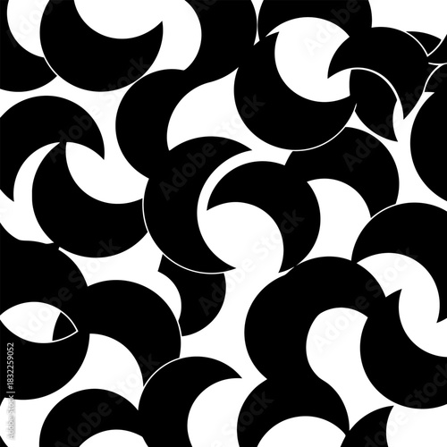 Abstract black and white semicircle pattern background design for textile and wallpaper design art graphic