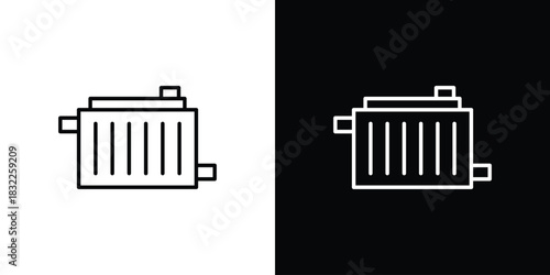 car radiator icon line drawing clipart symbol. Vector illustration