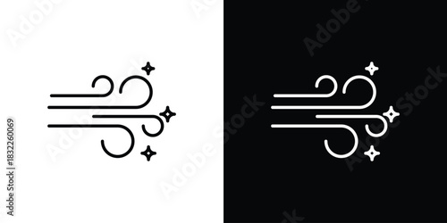 Clean Air icon line drawing clipart symbol. Vector illustration