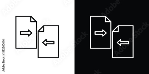 Compare icon line drawing clipart symbol. Vector illustration