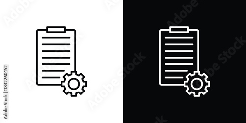 Compile icon line drawing clipart symbol. Vector illustration