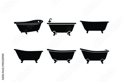 Bathtub Silhouette Minimal Vector Set
