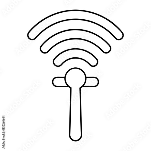 Outline of a wifi tower transmitting signal waves