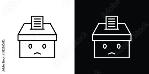 Complaint box icon line drawing clipart symbol. Vector illustration