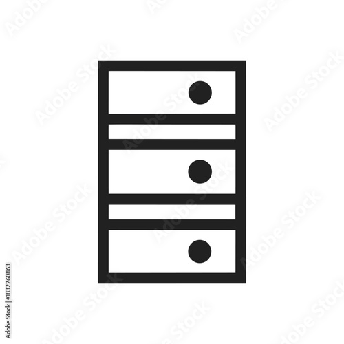 Server Rack Minimal Vector Icon Database Storage Unit