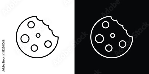 Cookie icon line drawing clipart symbol. Vector illustration