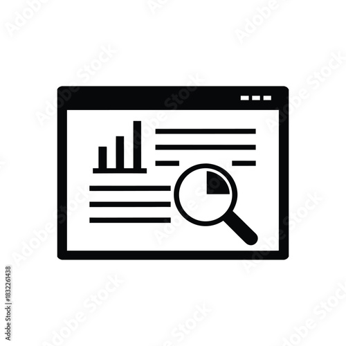 Data Search Minimal Vector Icon Analytics Magnifier