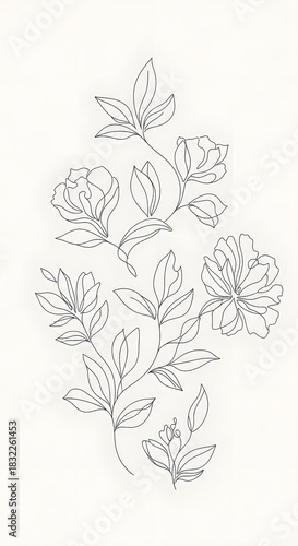 abstract floral wallpaper background nature pattern design flora flowers line art