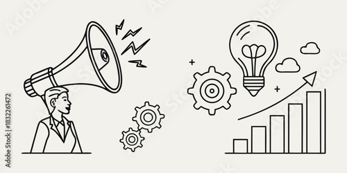 Creativity innovation set of web icons in line style. Creative business solutions icons for web and mobile app.Creative idea, team management, solution, brainstorming, invention. Vector art icon