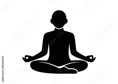 Illustration of person in lotus position for meditation yoga and wellness practice
