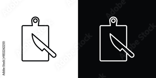 Cutting board with knifes collection Silhouette flat icon design element vector glyph flat icons