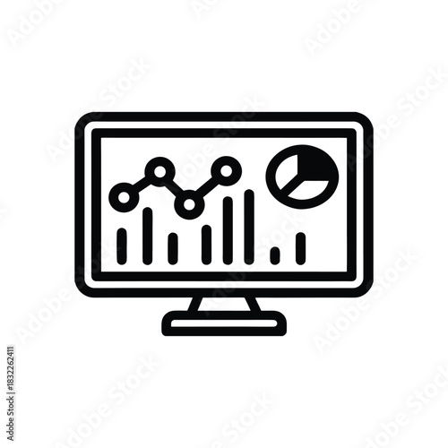 Data Analytics Minimal Vector Icon Dashboard Monitor