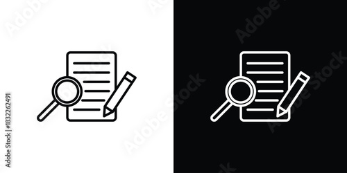 Defining icon line drawing clipart symbol. Vector illustration