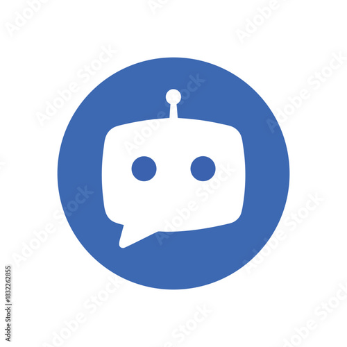 Chatbot Robot Minimal Vector Icon AI Assistant Blue