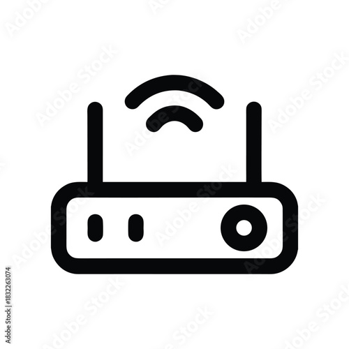Wi-Fi Router Minimal Vector Icon Internet Signal