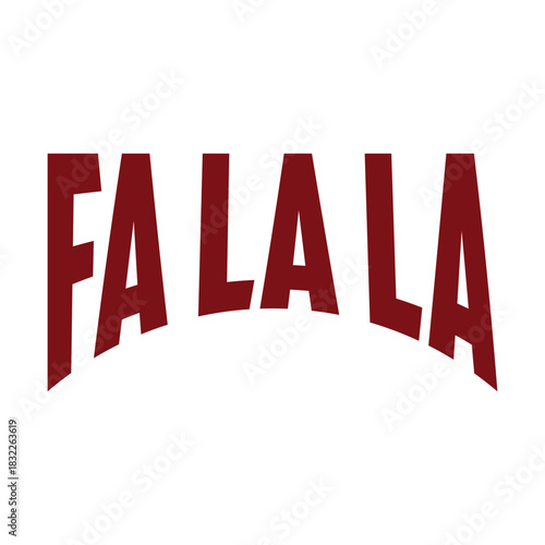 Fa La La' Christmas Quote Wall Art PNG Carol Hand-Lettered Card on Pink Grid Pattern Design