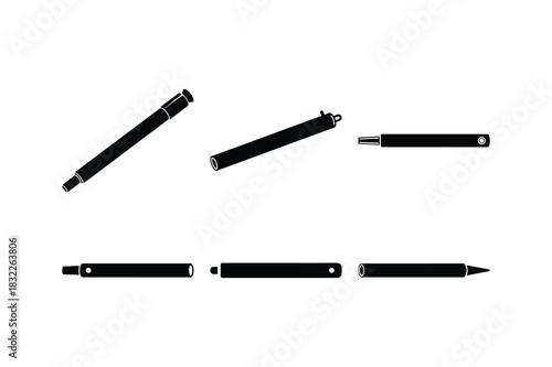 Tent Stick Silhouette Minimal Vector Set