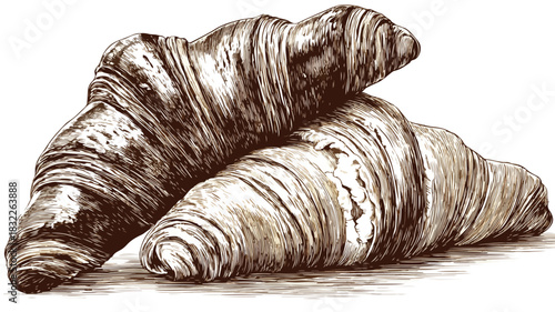Delicious Croissants Illustration - Gourmet Pastry with Stylish Design