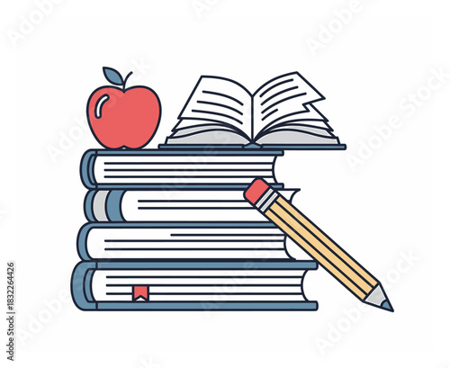 Homework Assignment Icon, Vector Design, Scalable, White Background