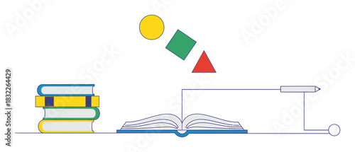 Minimalist Homework Assignment Flat Vector Illustration - Education Icon