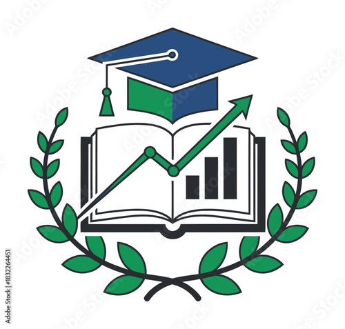 Academic Success Icon - Graduation Vector Symbol
