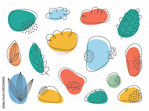 Whimsical Hand-Drawn Vector Illustration of Organic Shapes