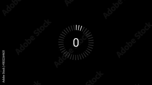 five seconds countdown timer animation on transparent background, 5 sec circle countdown timer with alpha channel, 5 second countdown timer animation in 4k, five sec countdown video
