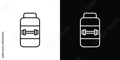 Fitness supplement icon line drawing clipart symbol. Vector illustration