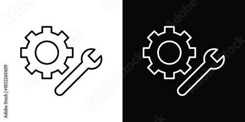 Function icon line drawing clipart symbol. Vector illustration