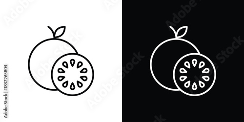 Grapefruit icon line drawing clipart symbol. Vector illustration