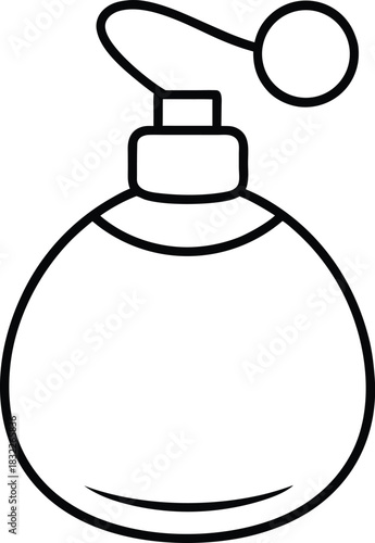 Perfume bottle icon with elegant spray pump design isolated on transparent background