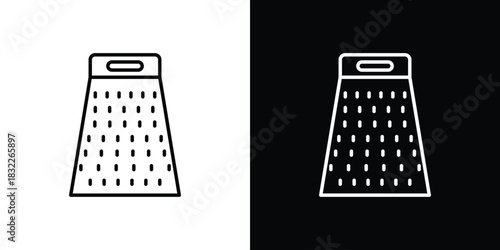 Grater icon line drawing clipart symbol. Vector illustration