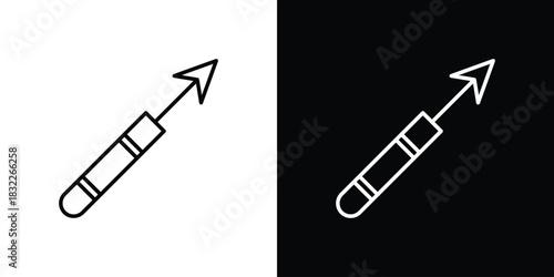 Harpoon icon line drawing clipart symbol. Vector illustration
