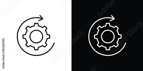Implementation icon line drawing clipart symbol. Vector illustration
