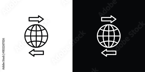 Import export icon line drawing clipart symbol. Vector illustration