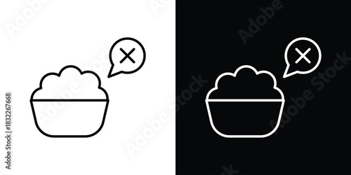 Lack of appsetite icon line drawing clipart symbol. Vector illustration