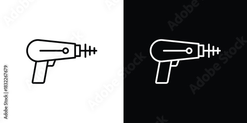 Laser gun icon line drawing clipart symbol. Vector illustration