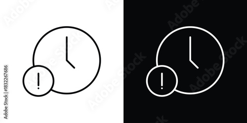 Late icon line drawing clipart symbol. Vector illustration