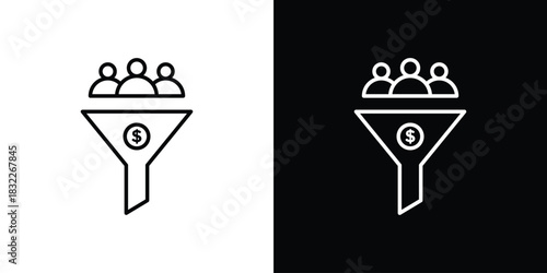 Lead generation icon line drawing clipart symbol. Vector illustration