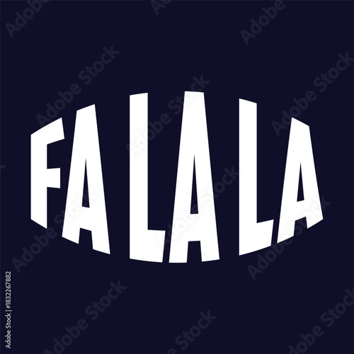 Fa La La' Christmas Quote Wall Art PNG Carol Hand-Lettered Card on Pink Grid Pattern Design